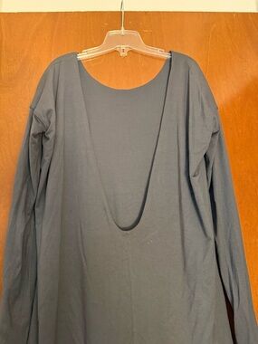 Women’s Long Sleeve Backless Dress - Charcoal